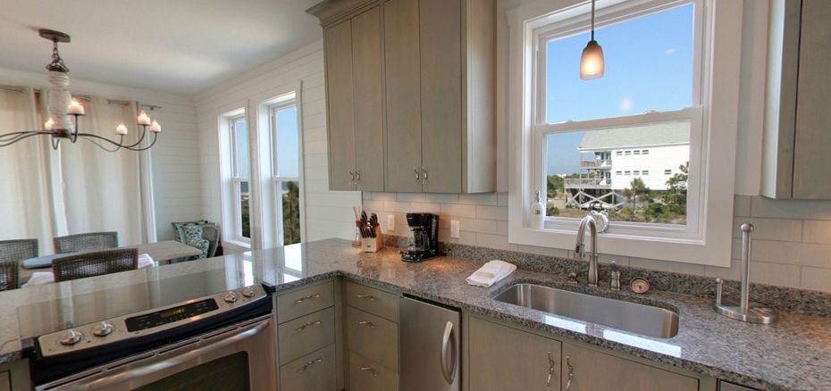 Beautiful kitchen with a view at Cape San Blas